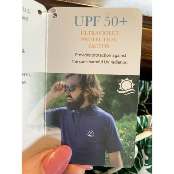 SwimZip UPF 50+ NEW Green Leaf Swim Trunks Men’s Size Large Sun Protection - Picture 10 of 10